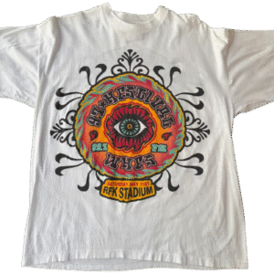 90's Stadium 3-D Eye Tee - white with multi-coloured graphics bandtee