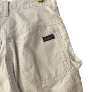 90s Beige Dee Cee Pinstripe Carpenter Shorts - Image 3