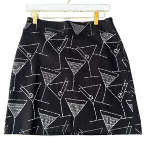 90s black beaded martini glass skirt