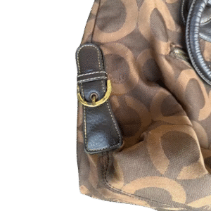 Vintage Leather Gold Coach Hologram Handbag - Image 3