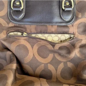 Vintage Leather Gold Coach Hologram Handbag - Image 4