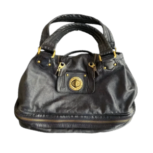 Marc Jacobs black & golden leather tote bag purse